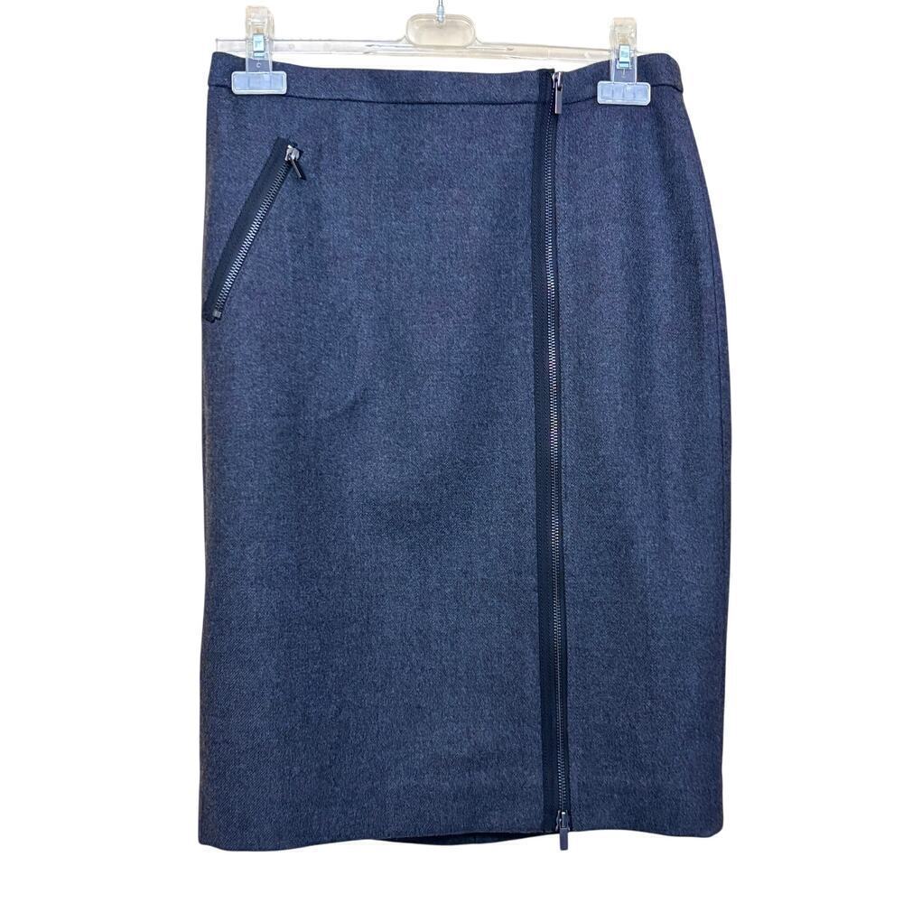 J. Crew Asymmetric Zip Pencil wool skirt,‎ 8,  office, professional, career